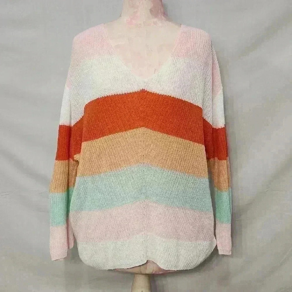 Urban Outfitters Striped High Low Boxy Oversized Sweater - Picture 1 of 9